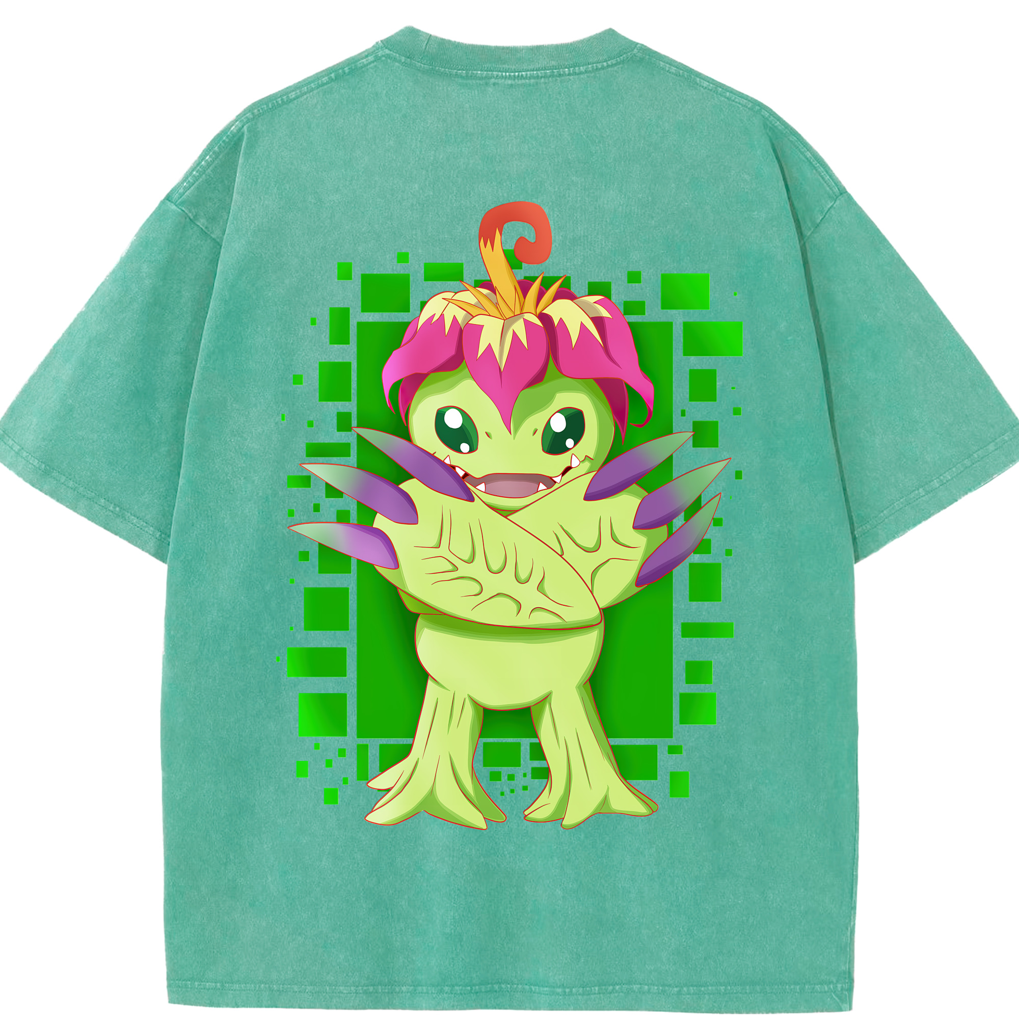 （画像用） Digimon デジタルモンスター/デジモン 綿100% ヴィンテージ風 半袖Tシャツ（背面プリント）